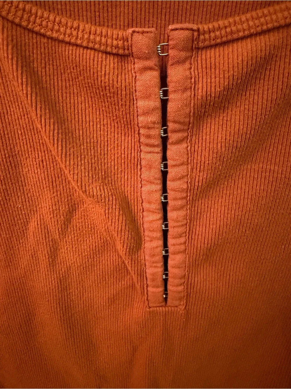 Abercrombie & Fitch Ribbed Bodysuit Burnt Orange Long Sleeve Size M